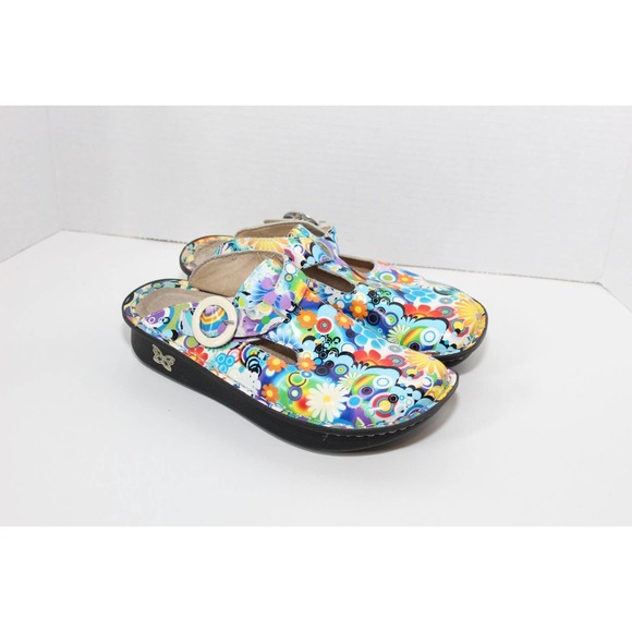 Alegria Donna Hippie Chic Psychedelic Slides Floral Slip On Clogs Shoe 36 H14430 - Picture 5 of 12